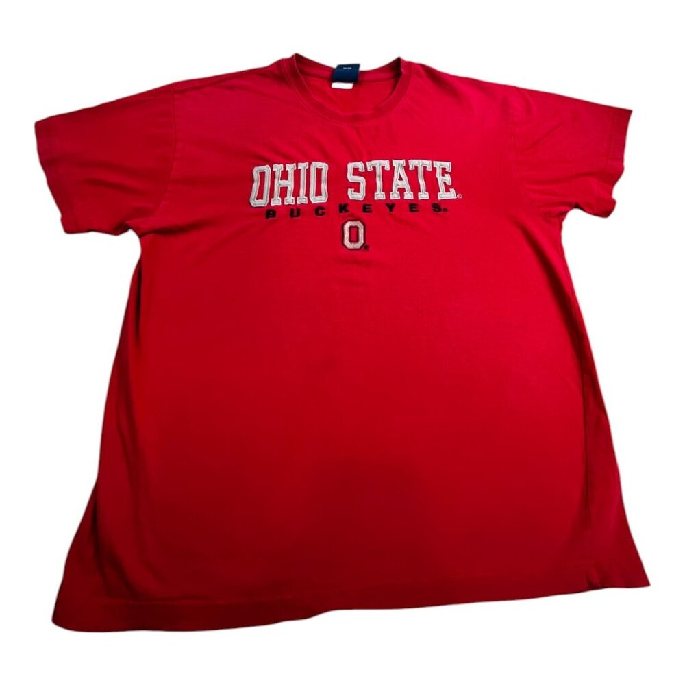 Vintage Ohio State Buckeyes T-Shirt Mens Extra Large Red Embroidered Tee OVB Top